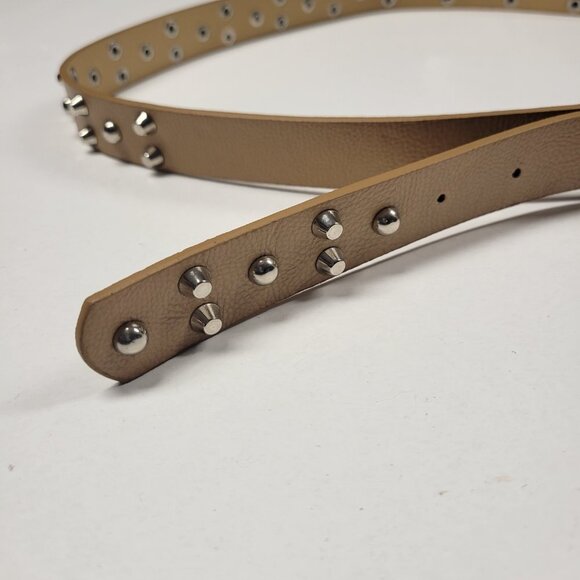 WOMENS Beige Studded Long Belt - Picture 5 of 15